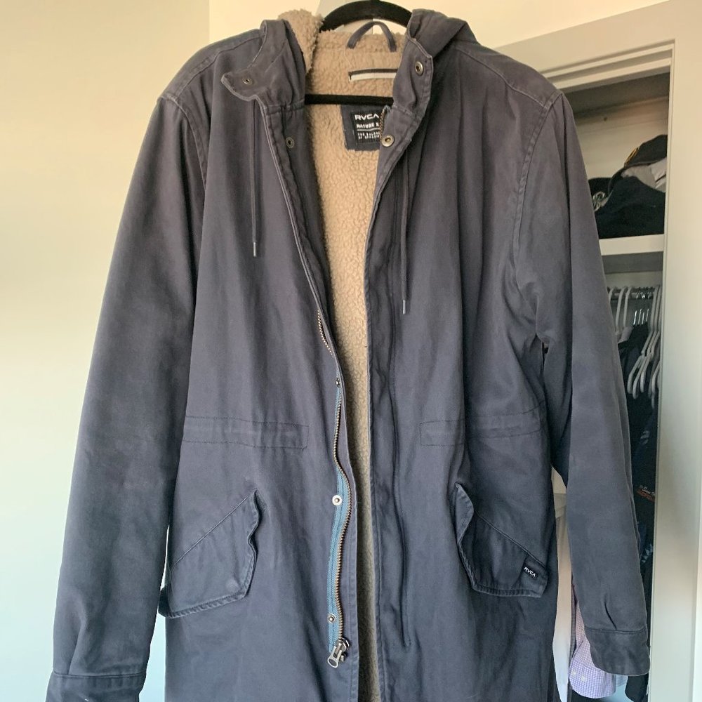 RVCA Men's Jacket - Dark Blue/Dark Grey Slate